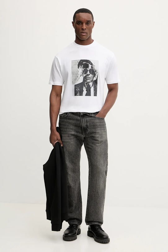 Karl Lagerfeld t-shirt bawełniany 561252.755173 biały SS26