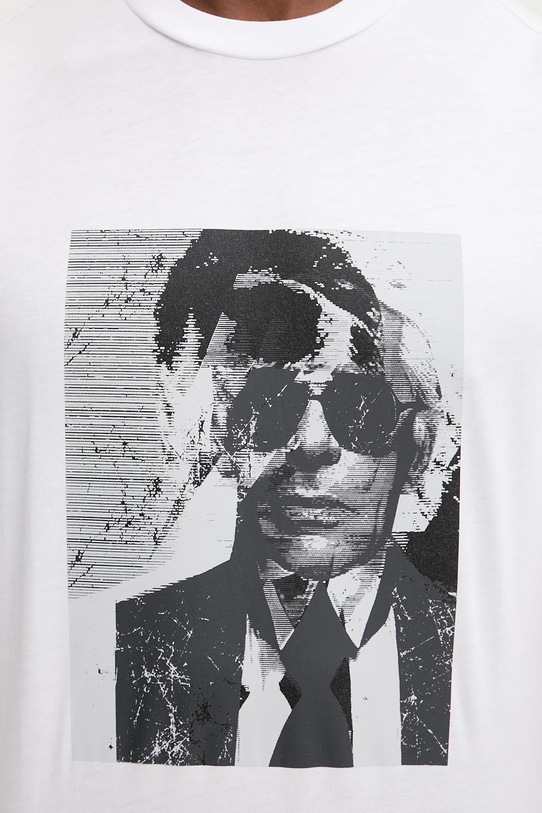 Karl Lagerfeld t-shirt bawełniany biały 561252.755173