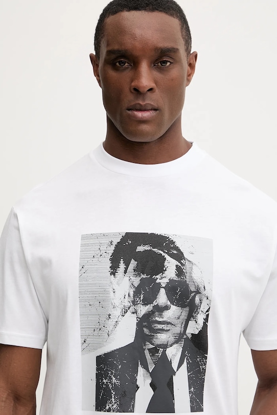 Karl Lagerfeld t-shirt bawełniany 561252.755173 biały
