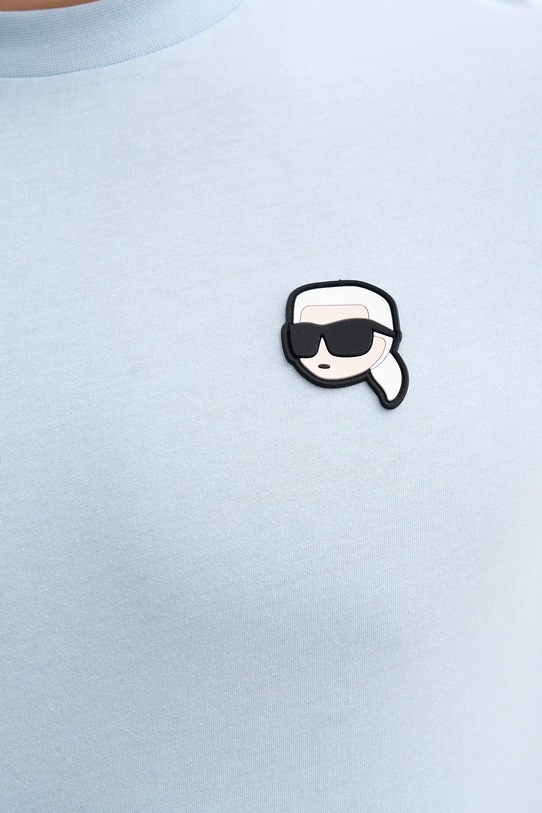 Bombažna kratka majica Karl Lagerfeld 561224.755710 modra