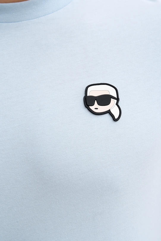 Bombažna kratka majica Karl Lagerfeld 561224.755710 modra