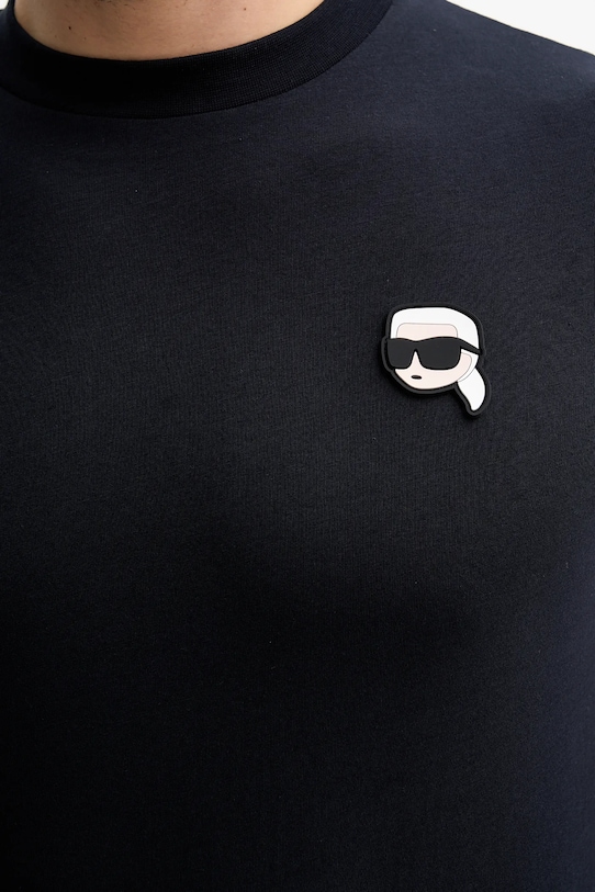 Bombažna kratka majica Karl Lagerfeld 561224.755710 mornarsko modra