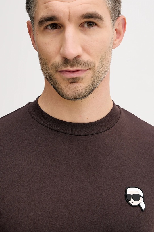 Karl Lagerfeld t-shirt bawełniany brązowy 561224.755710