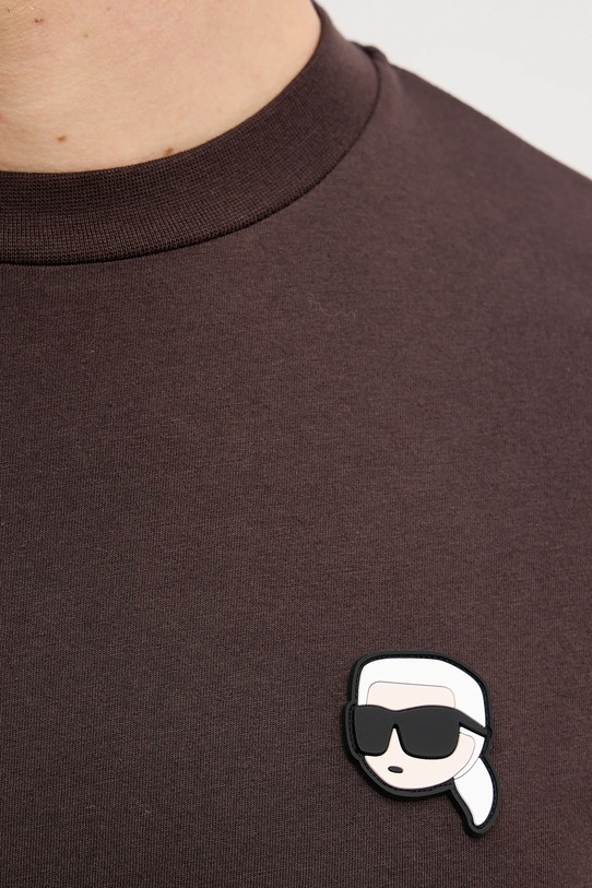 Karl Lagerfeld t-shirt bawełniany 561224.755710 brązowy