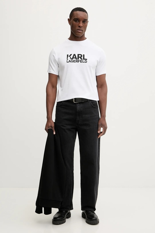 Karl Lagerfeld t-shirt bawełniany 561235.755780 biały SS26