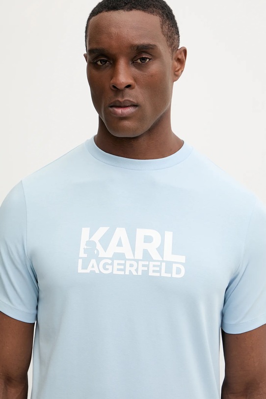 Karl Lagerfeld t-shirt bawełniany niebieski 561235.755780
