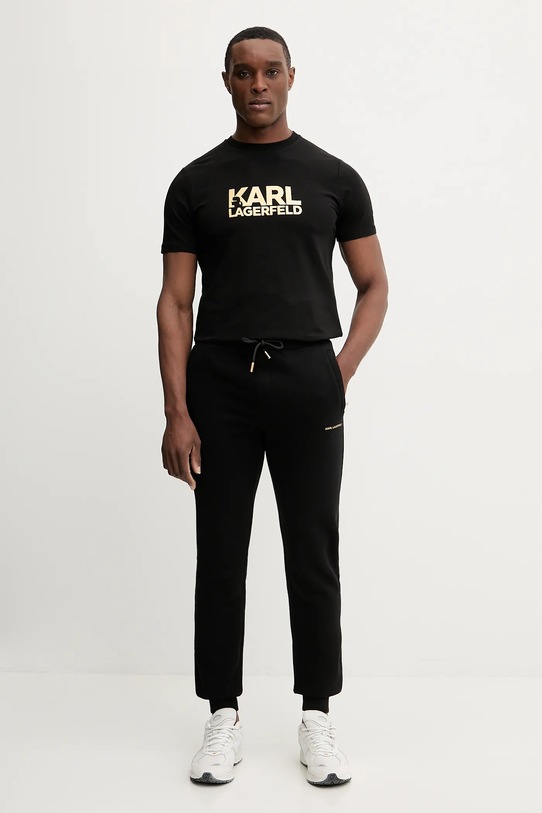 Karl Lagerfeld t-shirt bawełniany 561235.755780 czarny SS26