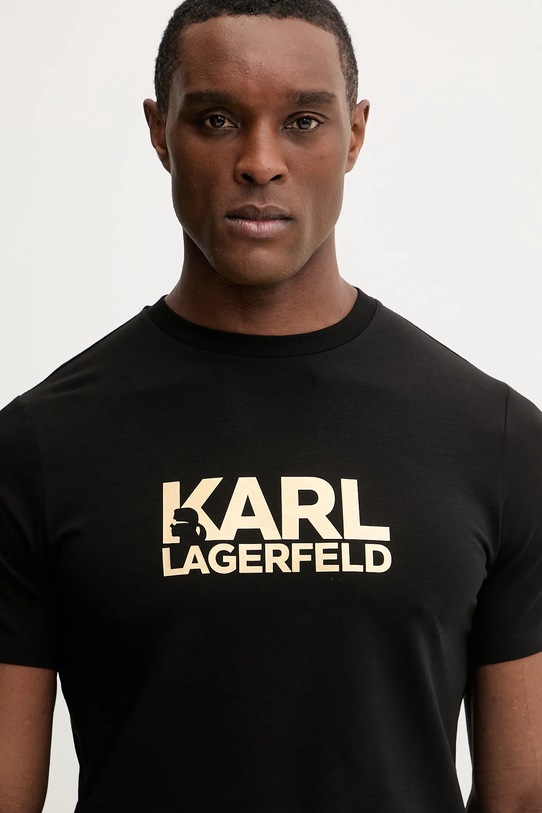 Karl Lagerfeld t-shirt bawełniany czarny 561235.755780