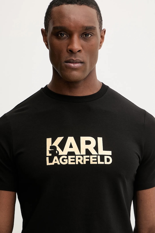 Karl Lagerfeld t-shirt bawełniany czarny 561235.755780