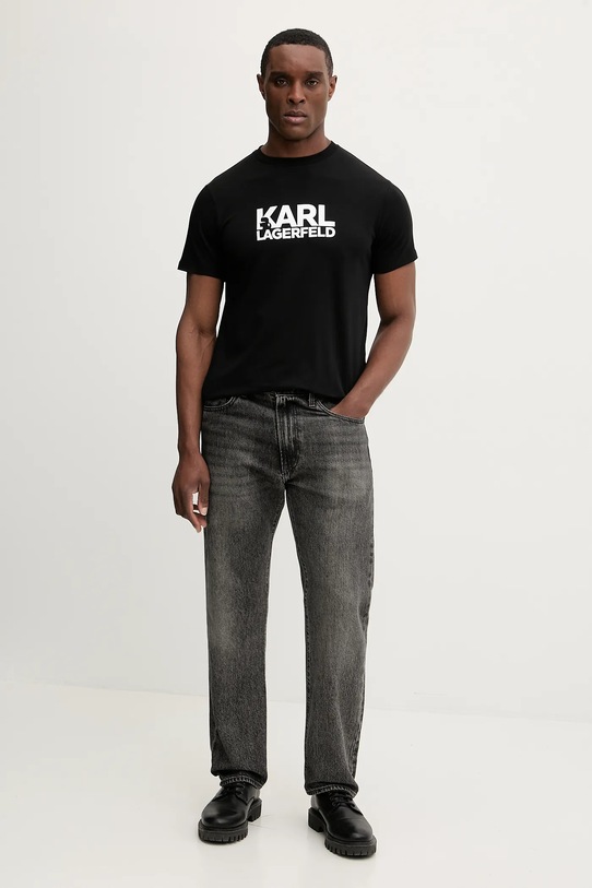 Karl Lagerfeld t-shirt bawełniany 561235.755780 czarny SS26