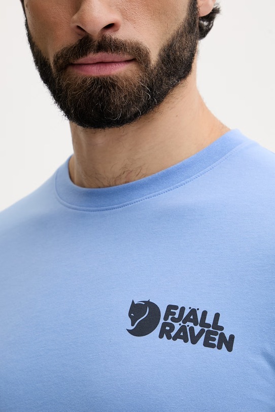 Fjallraven t-shirt męski bawełniany Swedish Forest F12600327 niebieski