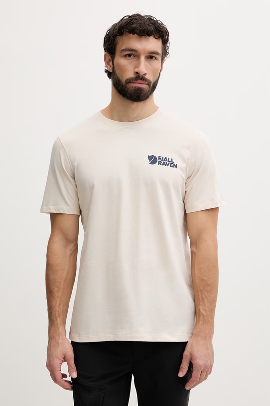 Odzież Fjallraven t-shirt męski bawełniany Swedish Forest F12600327 beżowy