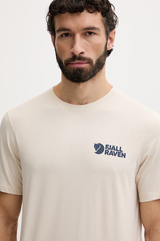 Fjallraven t-shirt męski bawełniany Swedish Forest beżowy F12600327