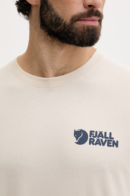 Fjallraven t-shirt męski bawełniany Swedish Forest F12600327 beżowy