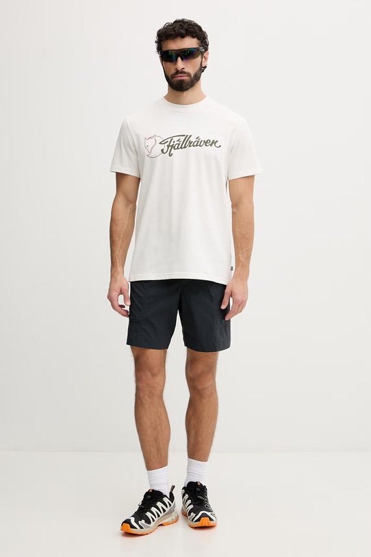 Fjallraven t-shirt męski bawełniany Archive F12600328 beżowy SS26