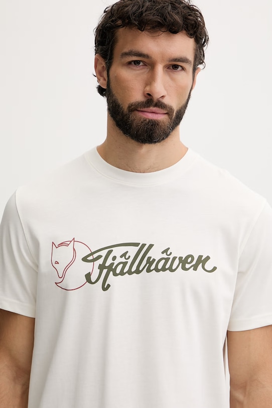 Fjallraven t-shirt męski bawełniany Archive beżowy F12600328