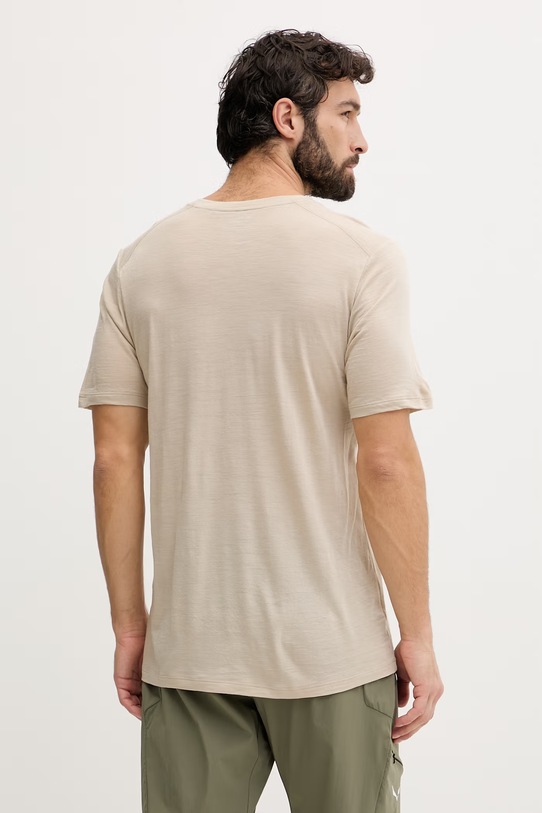 Ρούχα Fjallraven T-shirt ανδρικό με πρόσμιξη μαλλιού Abisko Wool F86977 μπεζ
