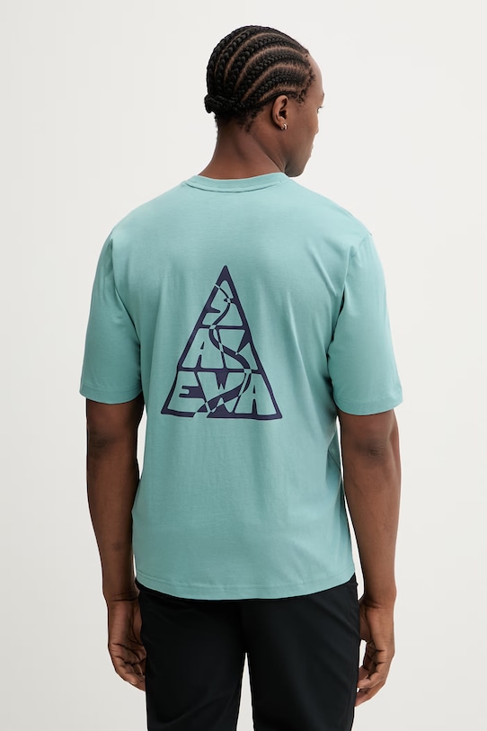 Športna kratka majica Salewa EAGLE LOOSE Potisk turkizna 00.0000029320