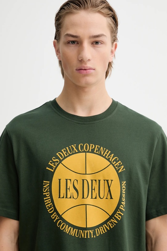 Bavlněné tričko Les Deux zelená 1000971