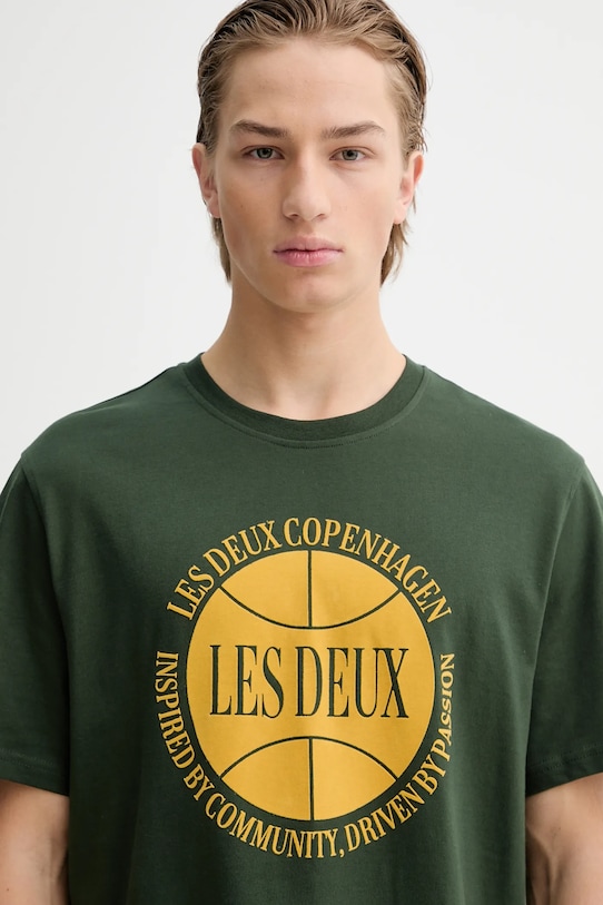 Les Deux t-shirt bawełniany zielony 1000971