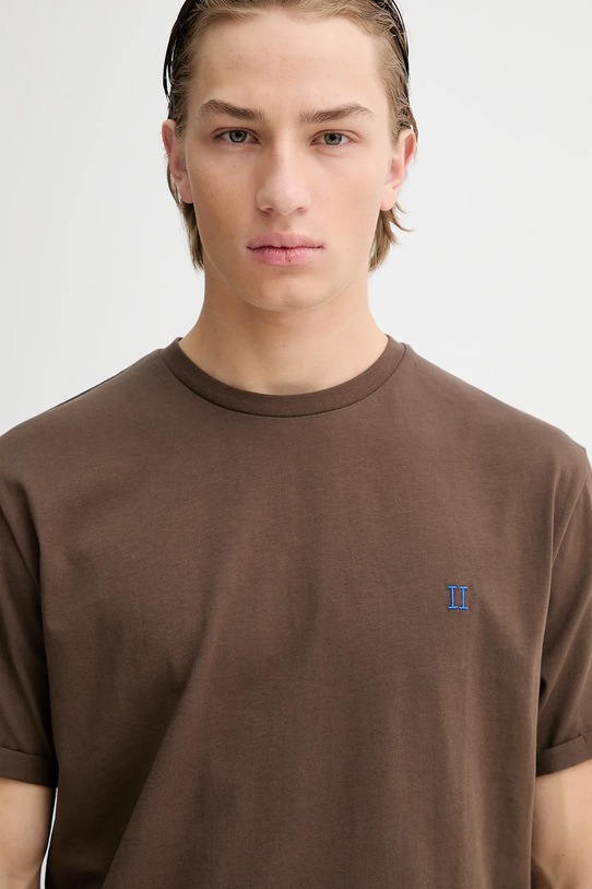 Les Deux t-shirt bawełniany brązowy 1001286