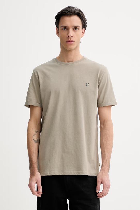 Bavlněné tričko Les Deux Norregaard slim zelená 1001464