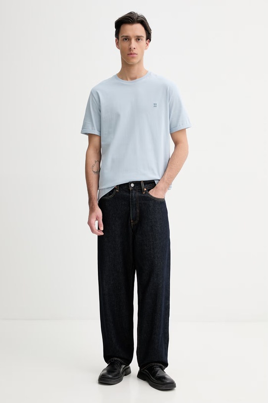 Bavlněné tričko Les Deux Norregaard 1001464 modrá SS26