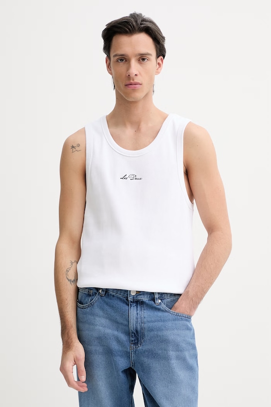 Les Deux tricou Arthur uni alb 1001498.