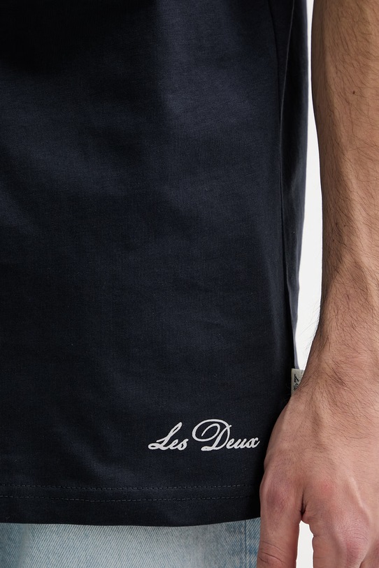 Les Deux t-shirt in cotone Ben 1001565 blu navy