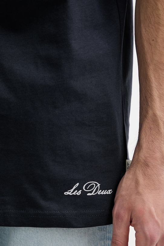 Les Deux t-shirt in cotone Ben 1001565 blu navy