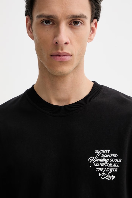 Bavlněné tričko Les Deux Ben černá 1001576