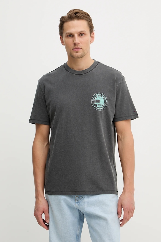 Tommy Jeans t-shirt bawełniany nadruk szary DM0DM22309