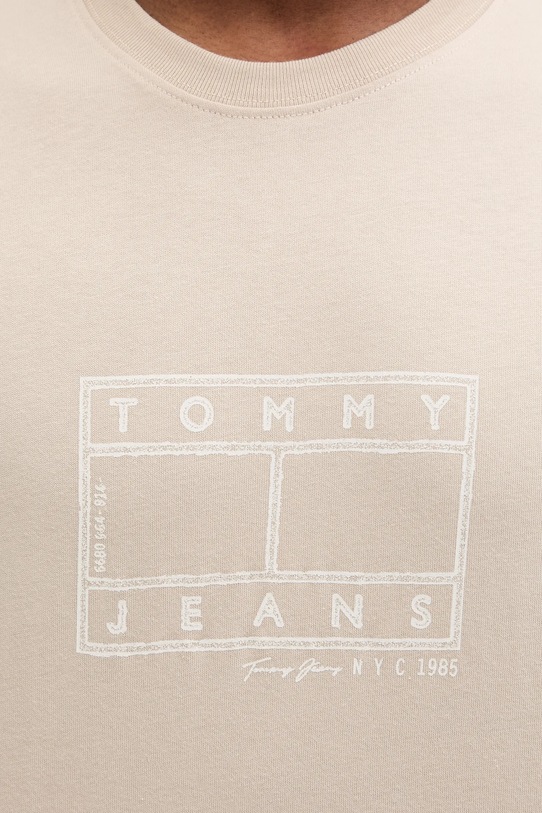 Tommy Jeans t-shirt bawełniany DM0DM22317 beżowy