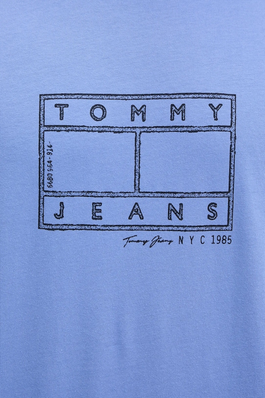 Tommy Jeans t-shirt bawełniany DM0DM22317 fioletowy