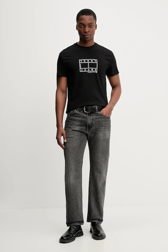 Tommy Jeans t-shirt bawełniany DM0DM22317 czarny SS26