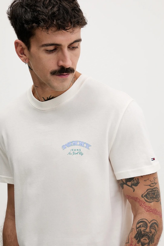 Tommy Jeans t-shirt bawełniany beżowy DM0DM22318