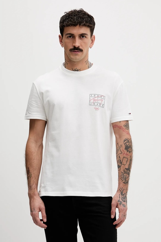 Odzież Tommy Jeans t-shirt bawełniany DM0DM22319 biały