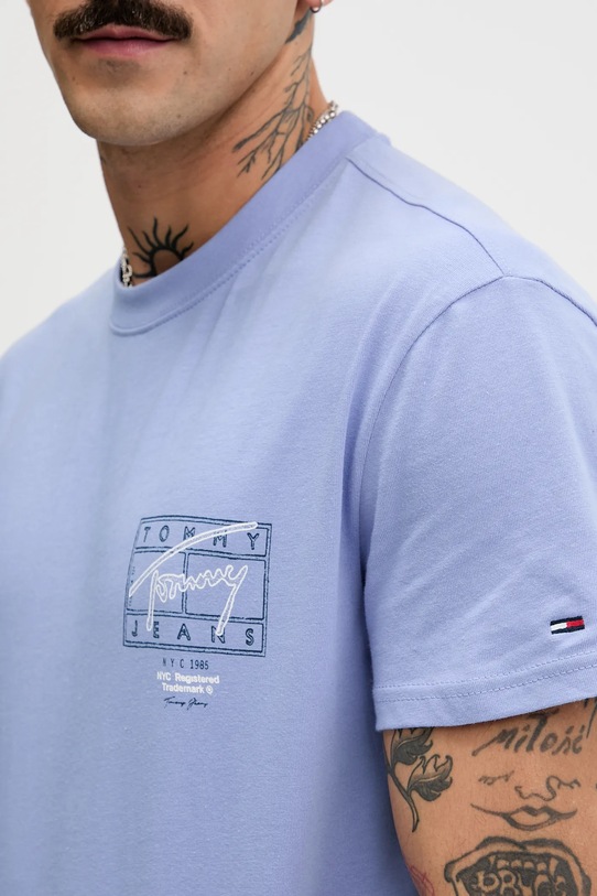 Tommy Jeans t-shirt bawełniany DM0DM22319 niebieski