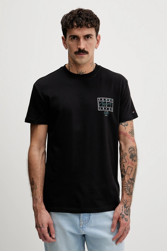 Tommy Jeans t-shirt bawełniany nadruk czarny DM0DM22319