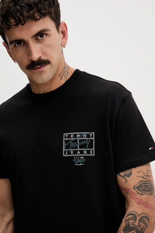 Tommy Jeans t-shirt bawełniany czarny DM0DM22319