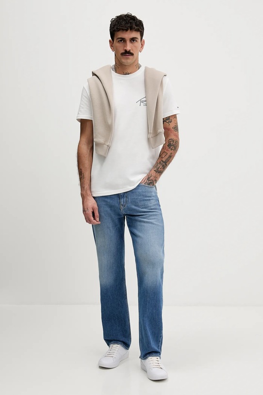 Tommy Jeans t-shirt bawełniany DM0DM22320 biały SS26