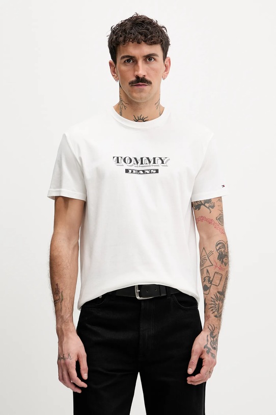 Tommy Jeans t-shirt bawełniany nadruk biały DM0DM22322
