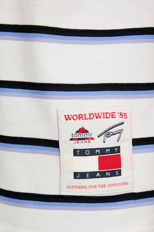 Βαμβακερό μπλουζάκι Tommy Jeans DM0DM22325 λευκό