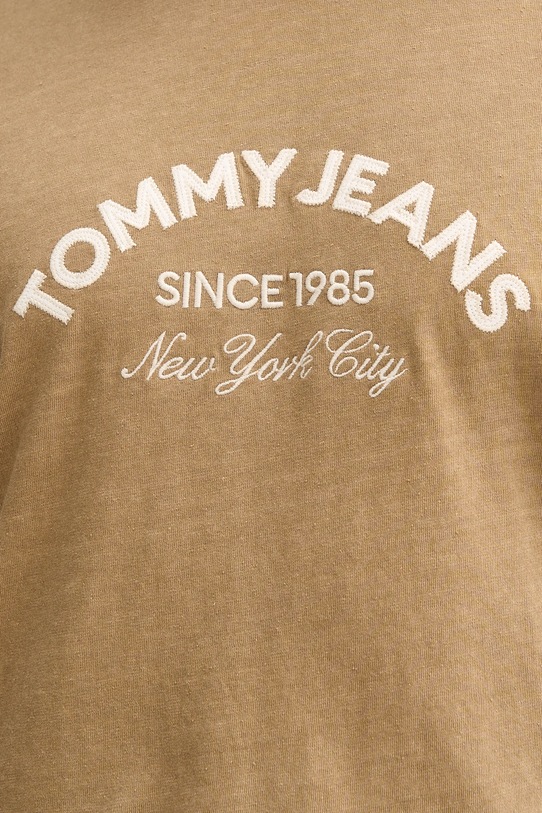 Tommy Jeans t-shirt bawełniany DM0DM22328 brązowy