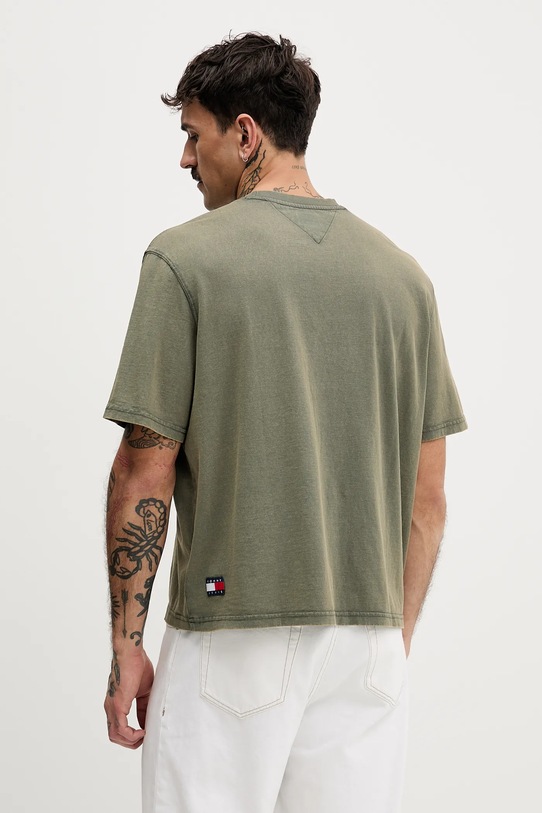 Odzież Tommy Jeans t-shirt bawełniany DM0DM22330 zielony