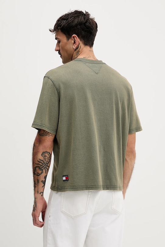 Odzież Tommy Jeans t-shirt bawełniany DM0DM22330 zielony