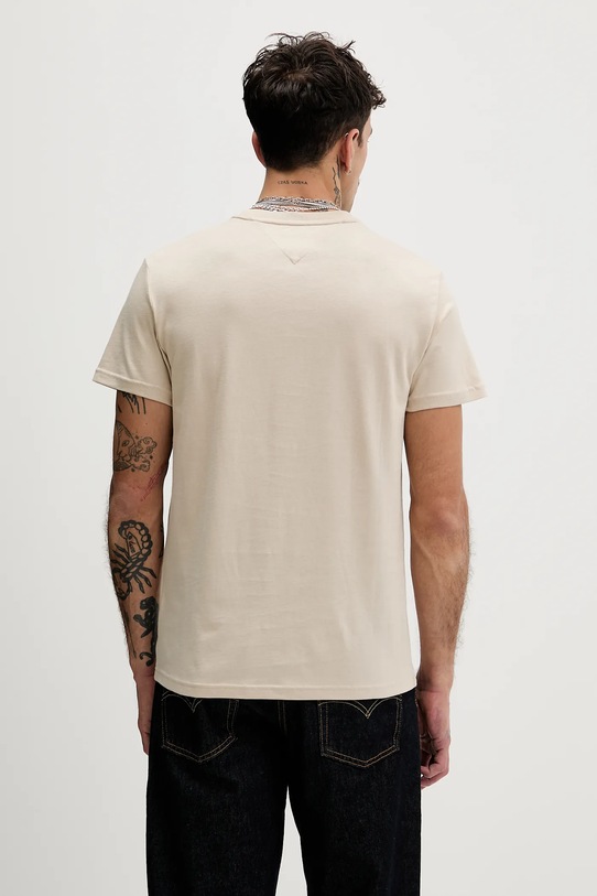 Odzież Tommy Jeans t-shirt bawełniany DM0DM22333 beżowy