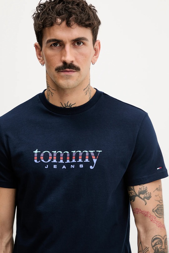 Tommy Jeans t-shirt bawełniany granatowy DM0DM22333
