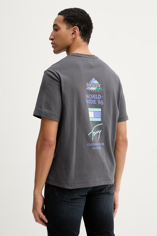 Odzież Tommy Jeans t-shirt bawełniany DM0DM22337 szary