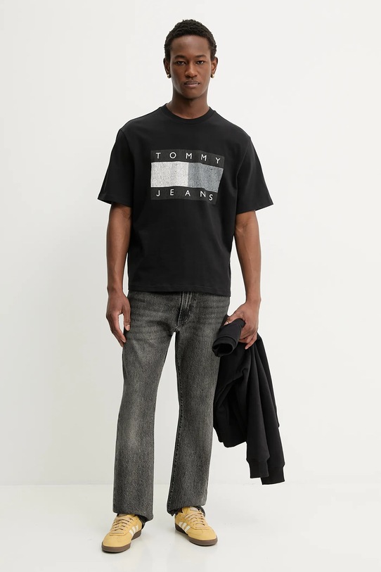 Tommy Jeans t-shirt bawełniany DM0DM22463 czarny SS26